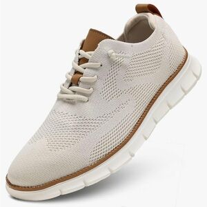 Men’s Oxfords Business ShoesColor: CreamSize: 12
